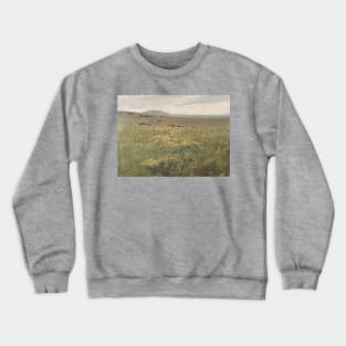 Grazing Cows Oil on Canvas Painting Crewneck Sweatshirt